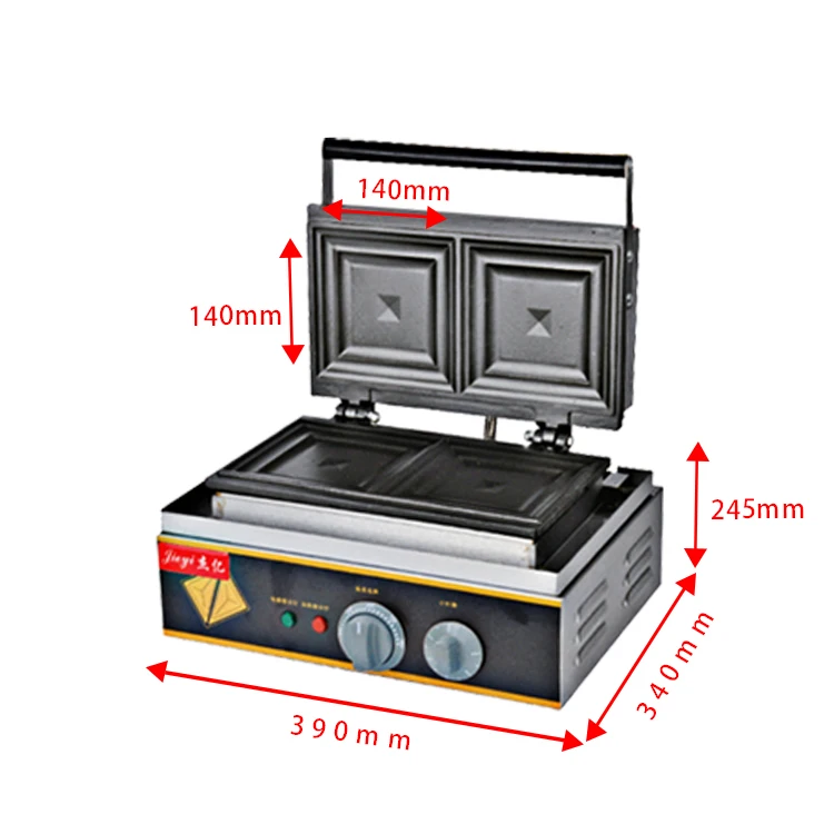 None-stick Commercial Electric Snack Bubble Delish by Waffle Cast Aluminium Double-sided Belgium Sandwich Waffle Maker
