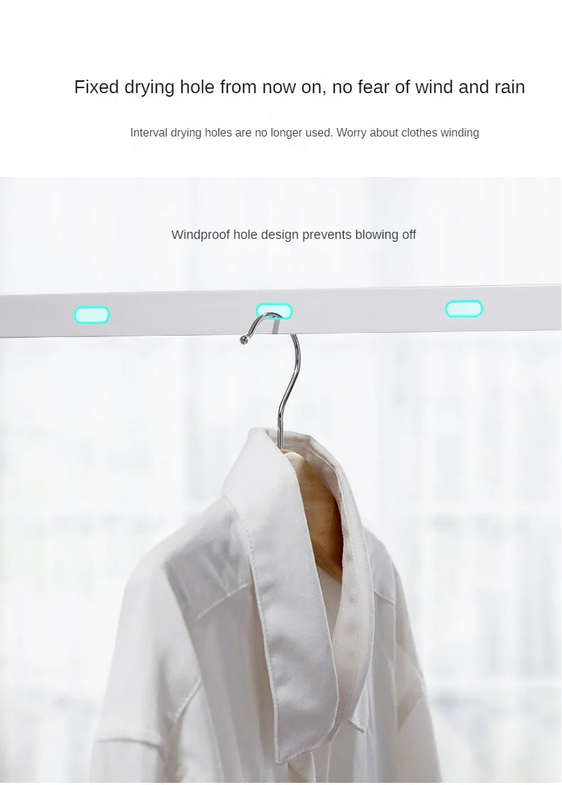 Retractable Hanging Drying Rack Invisible Clothesline Balcony Clothes Line Hole-Free Indoor Hotel Balcony Bathroom