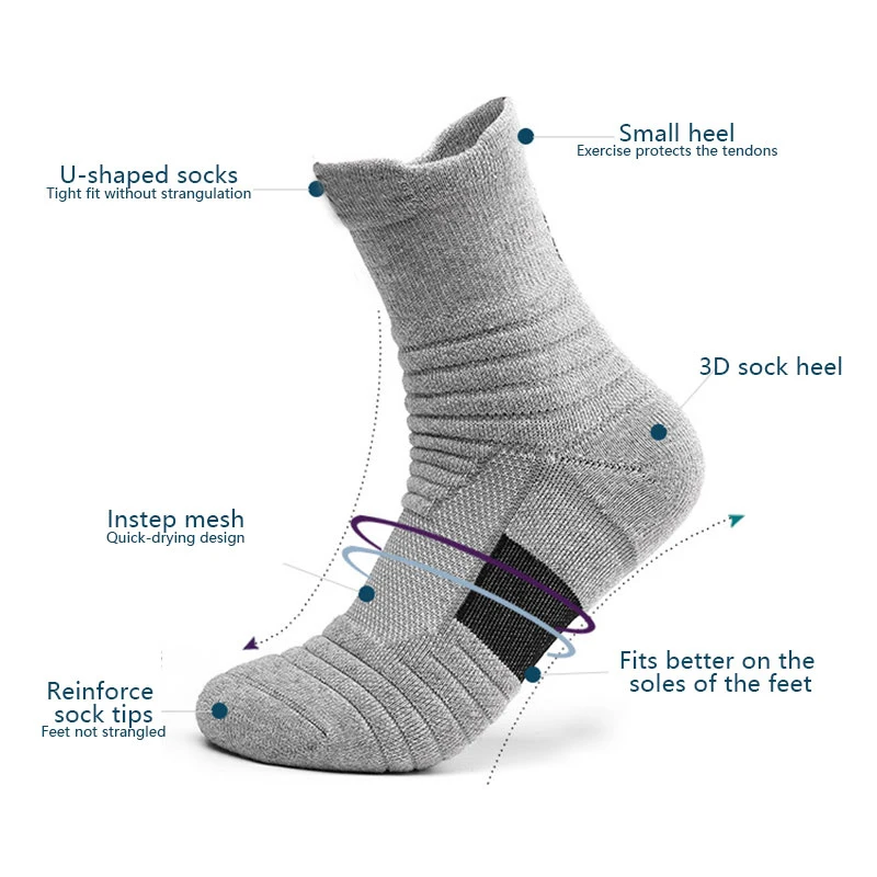 Anti-slip Football Socks Men Women Cotton Sock Short Long Tube Soccer Basketball Sport Socks Breathable Deodorous 39-45
