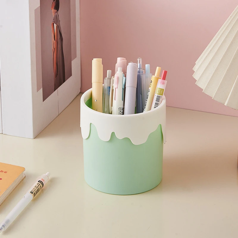 Kawaii ice cream pen holder cosmetic brush storage holder desk stationary organization storage box office school supplies