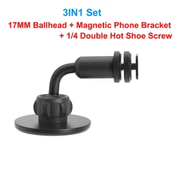 Universal BallHead Adapter with Magnetic Base and Rubber - Coated Screw Hole (3IN1 17MM Ball Screw)