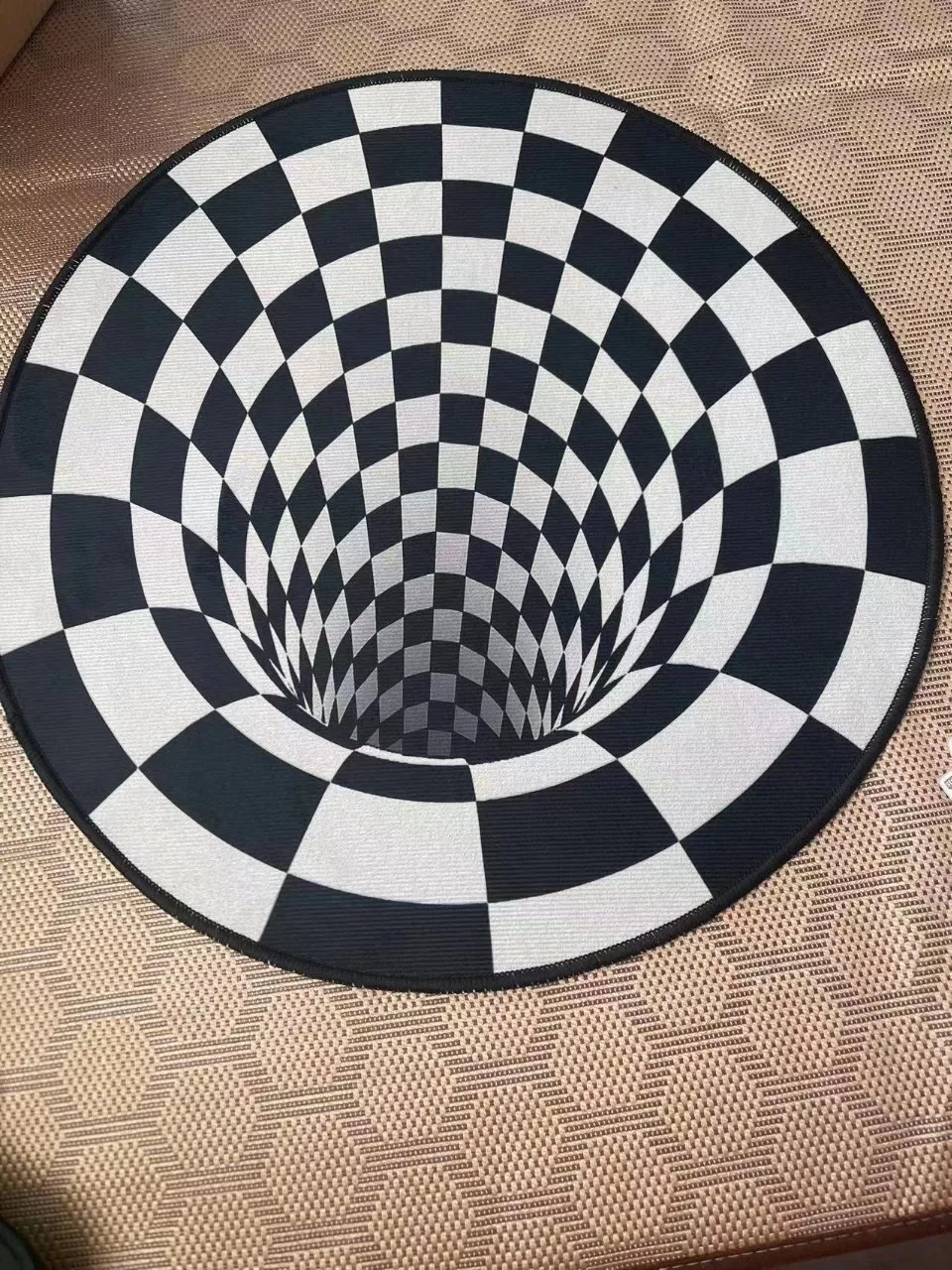 버티고 카펫 비주얼 트랩 3D 소용돌이 라운드 플로어 매트, 맞춤형 크리에이티브 심플 거실 커피 테이블 소파 담요 