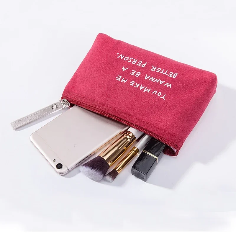 Zachte canvas tas met stippenprint voor dames, schattige organizer voor cosmetica en toiletartikelen, draagbare make-uptas, reistas._voghion.com