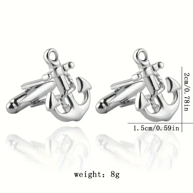 1 Paar Herren-Manschettenknöpfe, Dollar-Schere, Hammer, Brille, Anker, Ruder, Stern, Geld, Design, Manschettenknöpfe, französisches Hemd, Manschettenknöpfe, Geschenke – Detail 1
