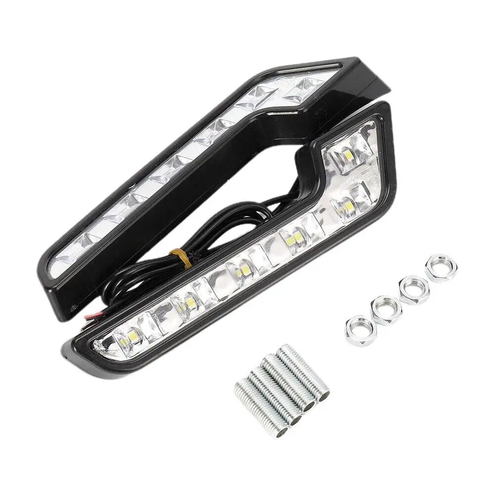 1 satz Universal LED Auto Tagfahrlicht 6LED 12 V L-förmigen DRL Weißes Licht 660LM Wasserdichte Fahren nebel Lichter Zubehör – Detail 4
