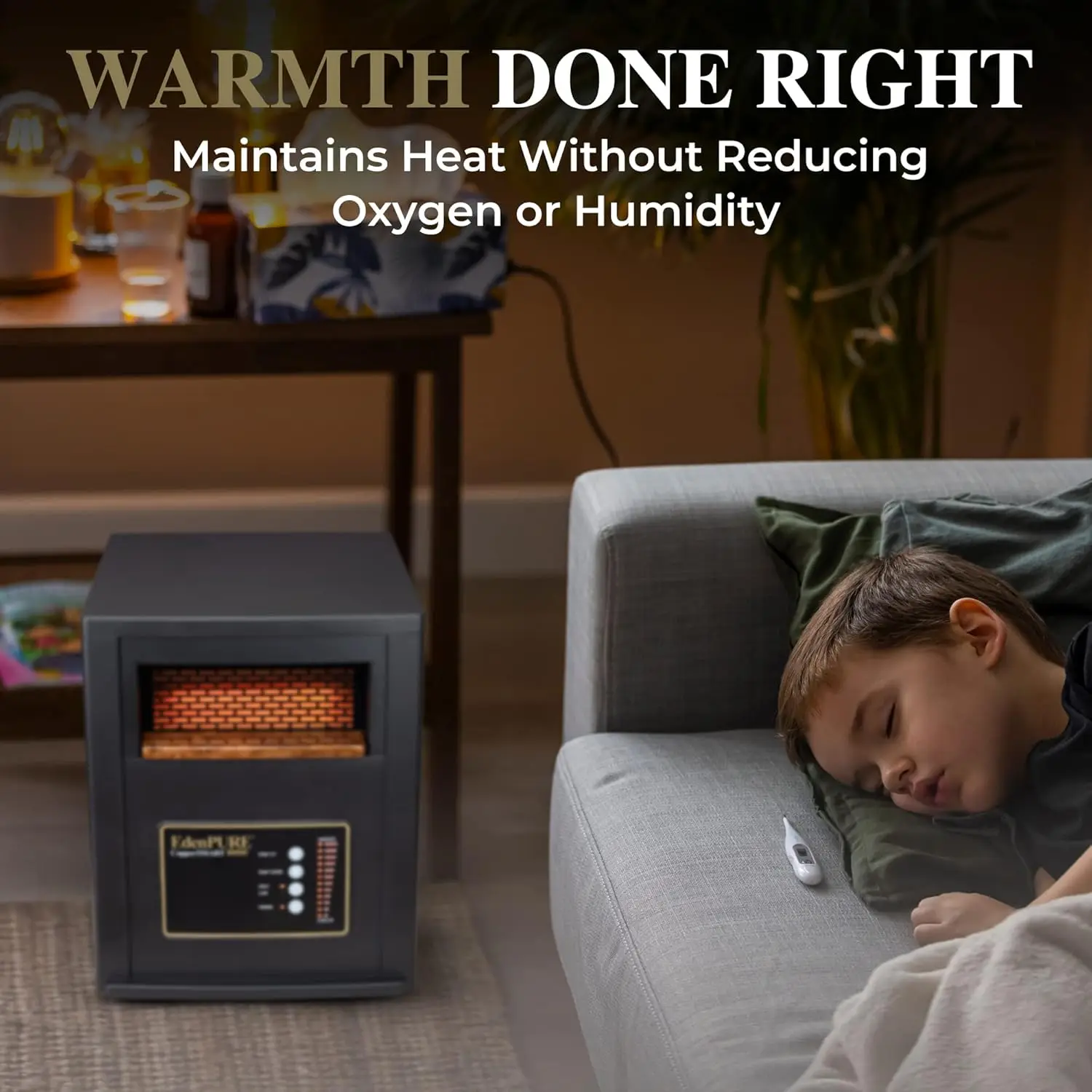 CopperSMART Electric Space Heater-ETL Listed 1000 to 1500 Watt Portable Heater for Large and Small Rooms Energy Efficient