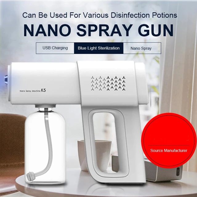 Mini Disinfectant Spray Gun Nano Sprayer Sanitizer Gun Alcohol Nano Spray Gun Electric Spray Bottle Gun Mist Sprayer Gun Fogger Machine for Indoor