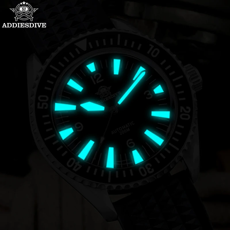 ADDIESDIVE Top Brands Men's Sport Watch BGW9 Blue Luminous 20Bar Diver Sapphire Glass Ceramic Bezel Automatic Mechanical Watches