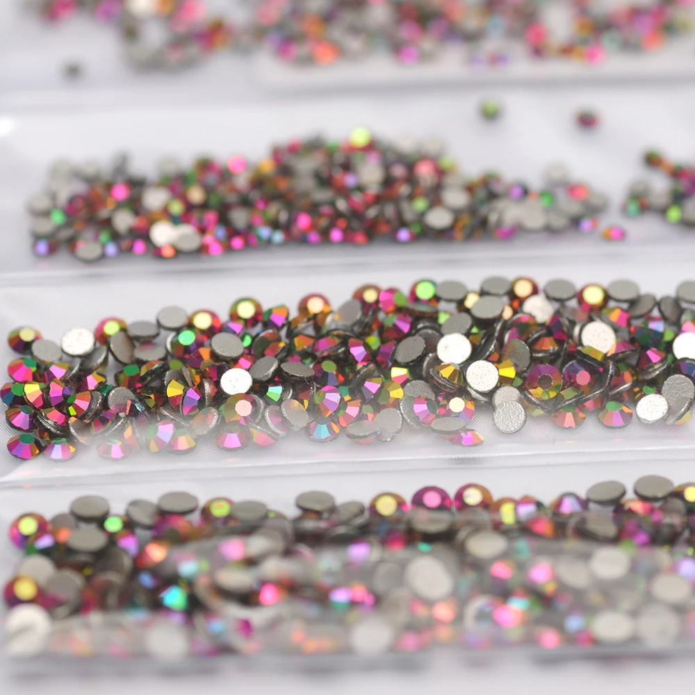 Mix Größen SS3-SS10 1440PCS Nail Art Strasssteine Kristall Bunte flache Rückseite Nicht Hotfix Stein Diamanten für 3D-Nägel Dekorationen – Detail 6