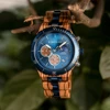 BOBO BIRD Men's Watches Wood & Stainless Steel Combined Wristwatch Chronograph Auto-Date Clock With Gift Box 1