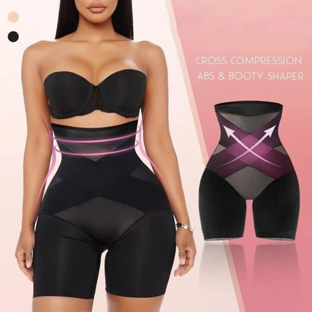 Lilvigor Cross Compression Abs Shaping Pants, Butt Lifter Shapewear Tummy  Control, Hi-Waist Panty Waist Trainer Body Shaper 