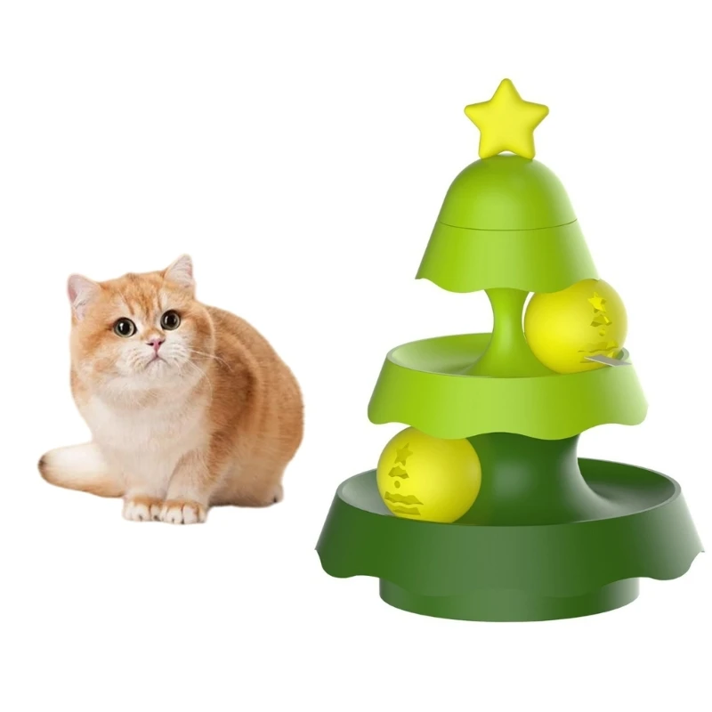 

Двухслойная вращающаяся игрушка для кошек, скучная когтеточка с шариком, интерактивная обучающая игрушка для кошек