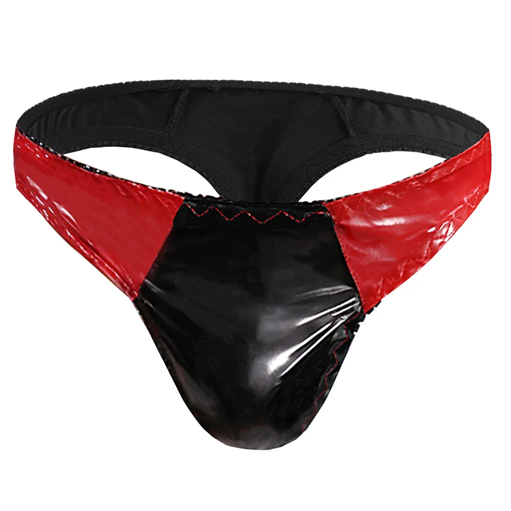 

Men Faux Leather Posing Underwear Enhance Cock Pouch Thong T-Back Underpants Gay Temptatio Erotic Lingerie Scrotum Bulge