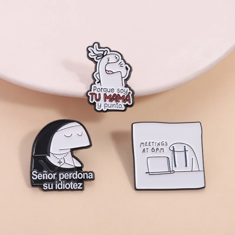 Lustige Linie Mann Emaille Pins Custom Señor perdona su idiotez Broschen Revers Abzeichen Kleidung Schmuck Geschenk für Freunde – Detail 7