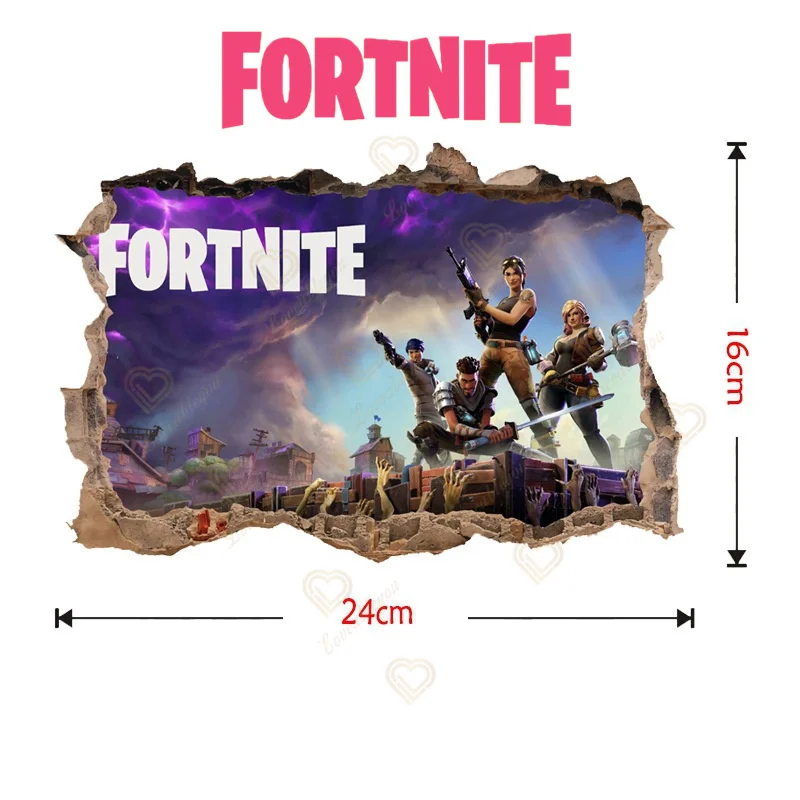 3D PVC Wall Poster Fortnite Wall Stickers Self adhesive Men Game
