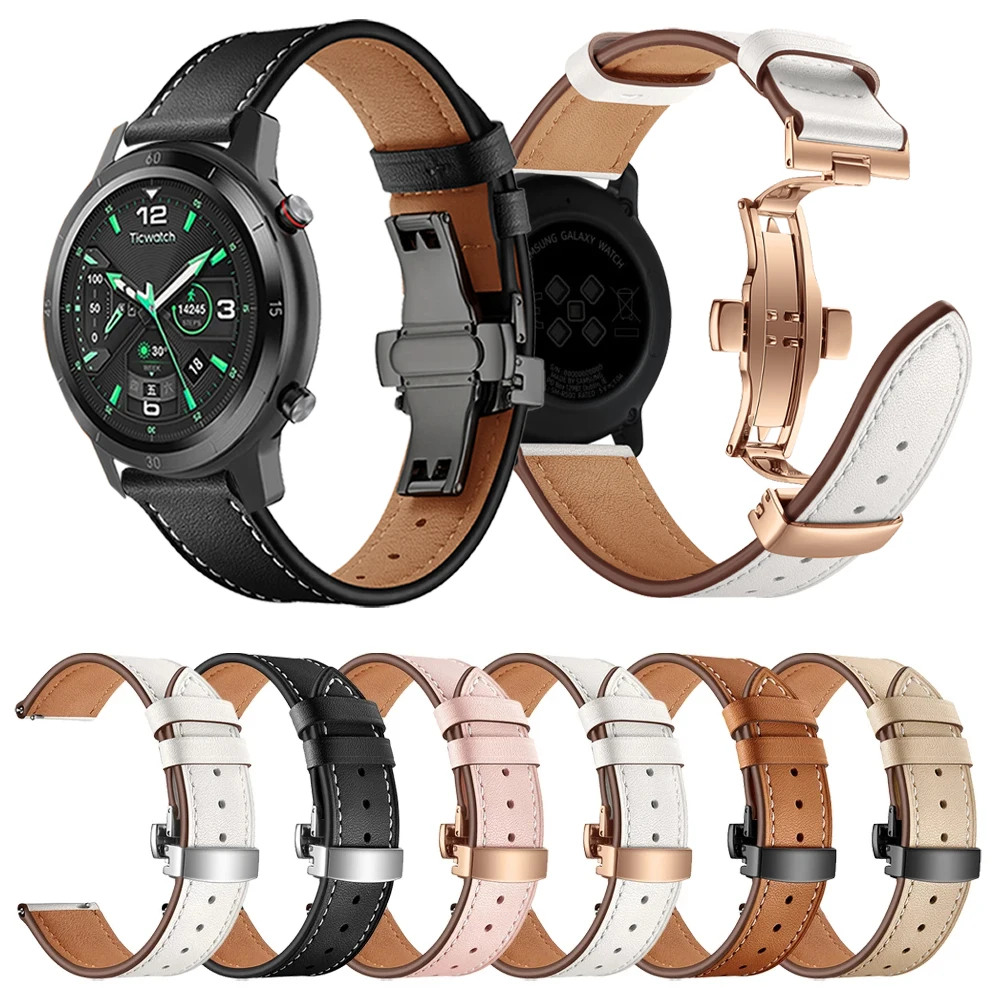 

Leather Strap For TicWatch Band Pro 3 Ultra GPS /GTX/S2/E2/E3/GTH Straps Bracelet Slim 20mm 22mm Watchbands Wrist Accessories