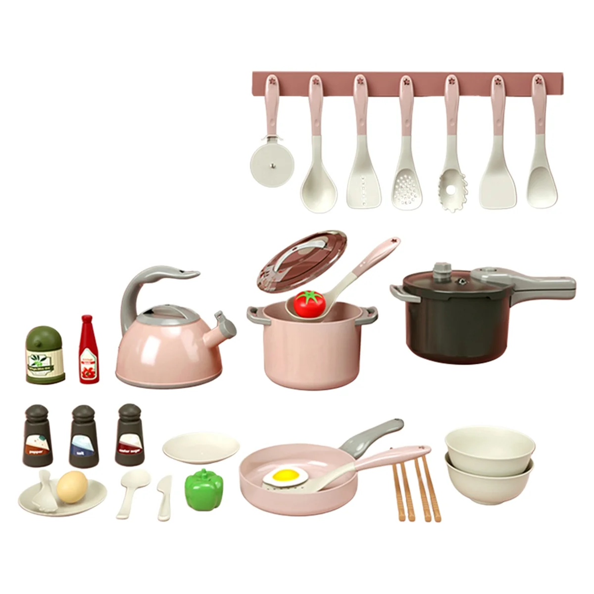 DIY Pretend Play Simulation Pretend Play House Cut Vegetable Cooking Game Set Child Enlightenment Fun Toy PinkN03R