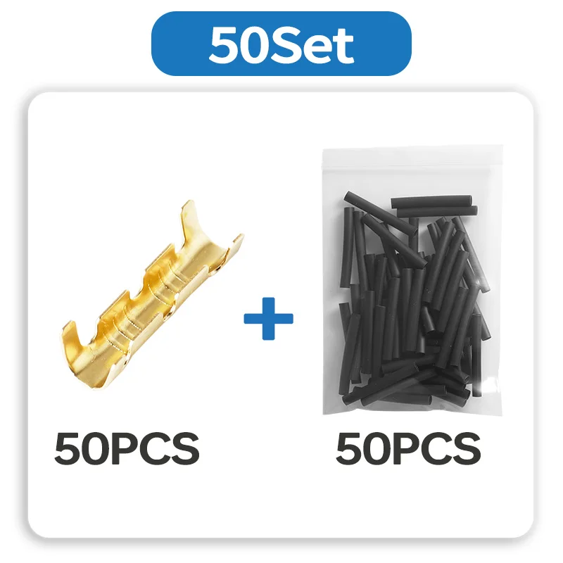 U-Shaped Electrical Wire Connectors and Heat Shrink Tube Kit (50/100 Set) for Efficient Wiring Solutions