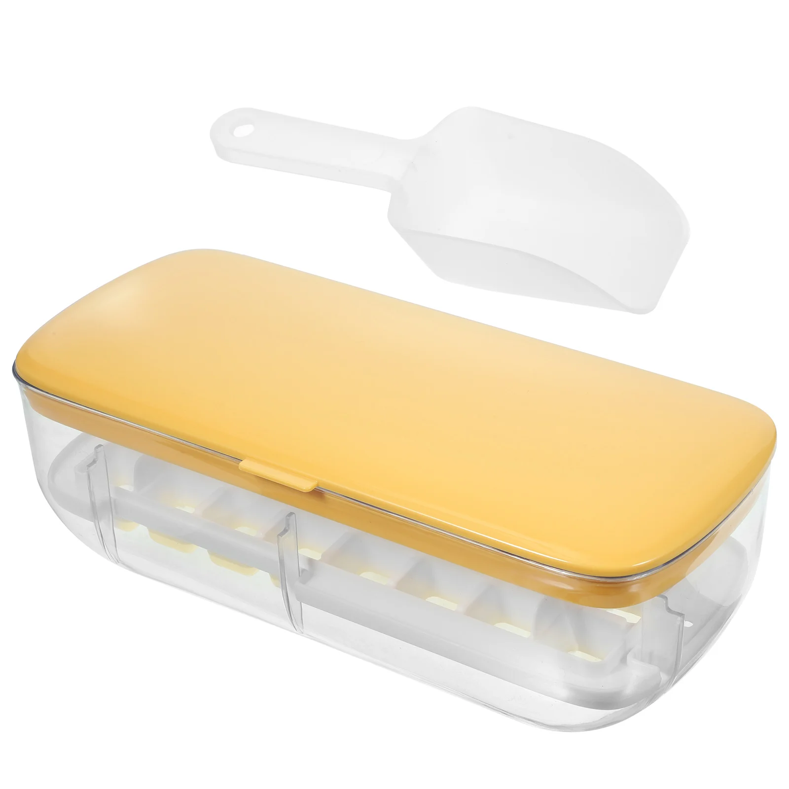 

Silicone Ice Tray Cube Mold Creative Storage Box Household Making with Cover Block for Freezer Plastic