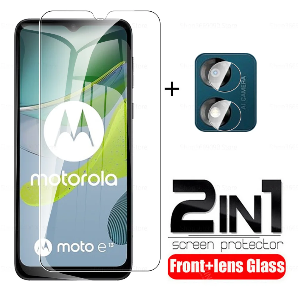 

Чехол 2 в 1 из закаленного стекла для Motorola Moto E13, защита для экрана MotorolaE13 Moto E 13 13E MotoE13 4G, Защитная пленка для объектива камеры