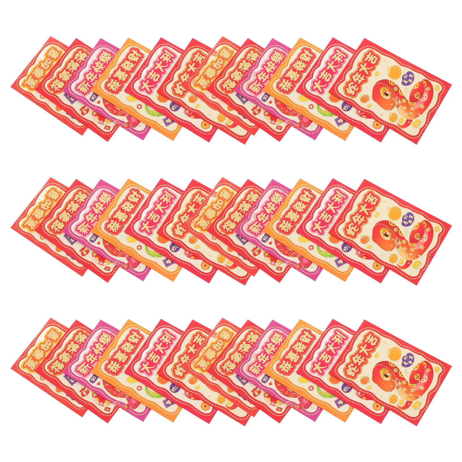 Cartoon Snake Envelopes Red Envelopes Money Bags New Year Packets Paper Pouches Gold Foil Traditional Packets Spring 36pcs