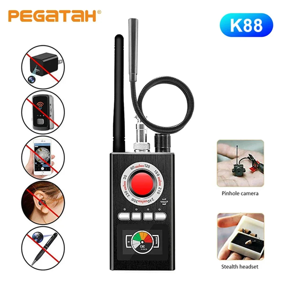 

K88 Spy Camera Detector LED Display Hunter's Signal GPS Bug Anti Candid Detector Mini Camera Signal Lens Finder Wireless Gadgets