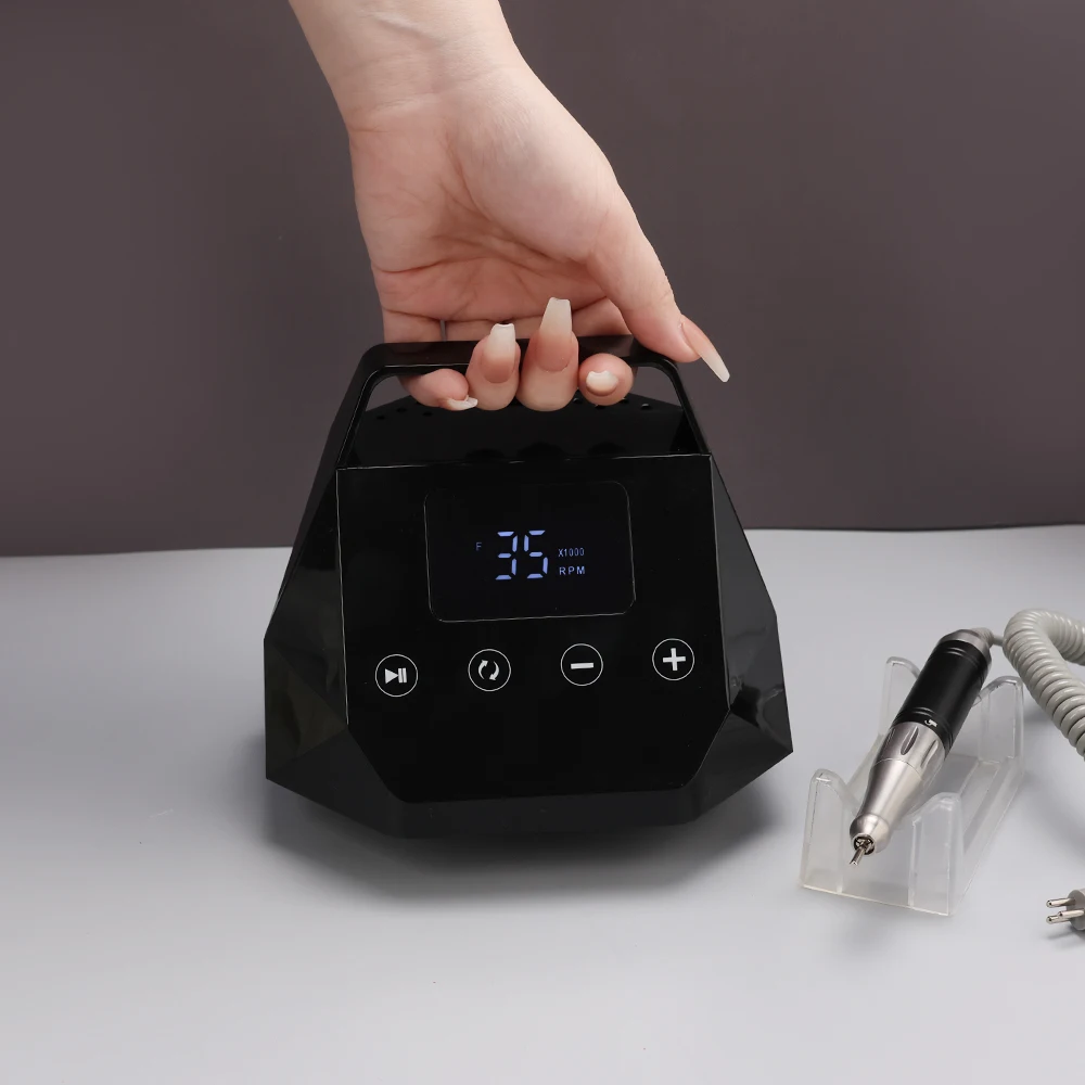 65w Coreless Motor Powerful Electric Nail Drill Machine 35000rpm Drill Bit Set Manicure with Desktop Polisher E File Design 4