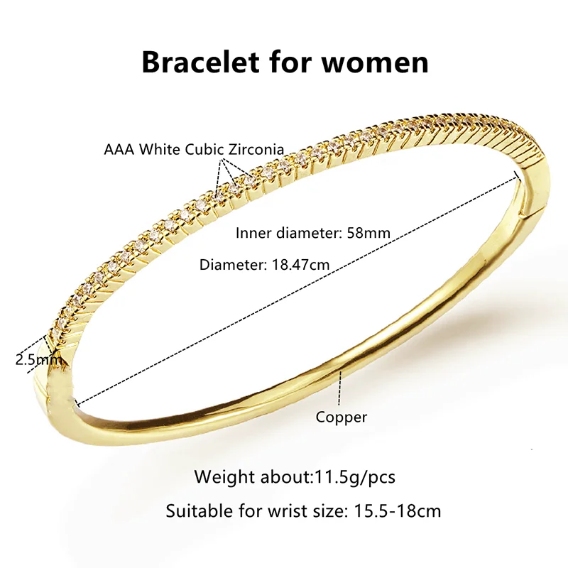 Luxury Fine Jewelry Bangles Bracelets For Women Bijoux Femme Armbanden Voor Vrouwen Gifts - 2