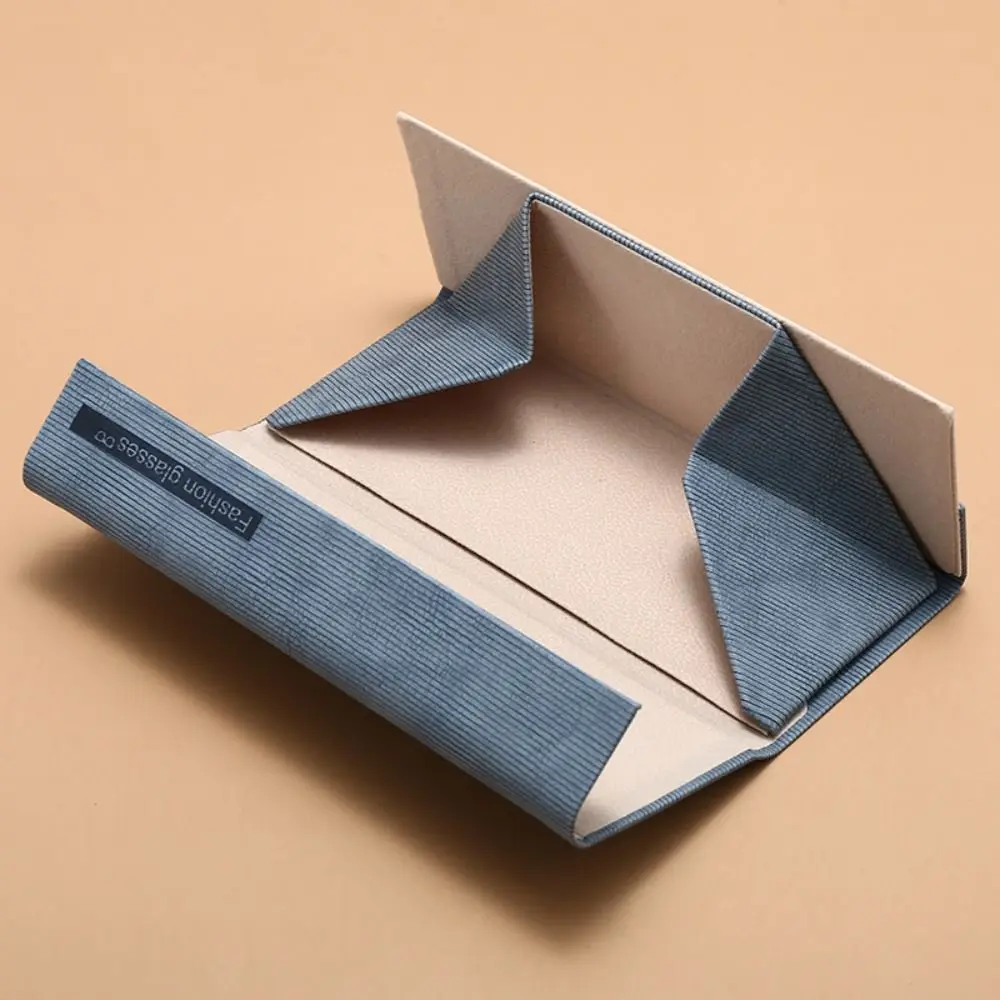 Foldable Triangle Sunglasses Box PU Leather Automatic Closing Sun Glasses Case Simple Anti-fall Sunglasses Protective Cover