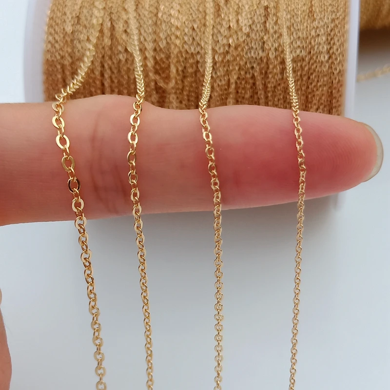 Wholesale 12 PCS 14K Real Gold Plated Solid Brass Thin O Chain Necklace 1  MM Finished Chain Bulk for Jewelry Making, Size 16 + 2 Extender - Yahoo  Shopping