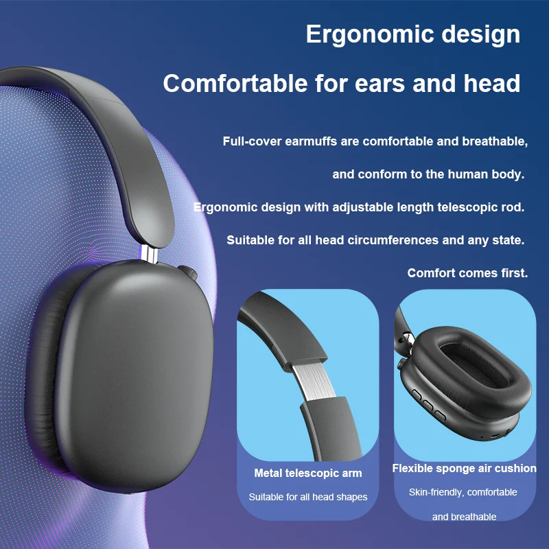 YYL New Y01-Pro Bluetooth Headphone Active Noise Cancelling Wireless Earphone ANCPods-Max Headset ENC-HD-Mic HiFi Stereo Headset