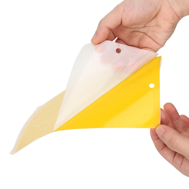 30/50 Db Rovarok Ragasztó Ragadós Tábla Csapda Repülő Fogás Vezérlő Matrica Kétoldalas Üvegházhatású Otthoni Kert Sárga - Image 4