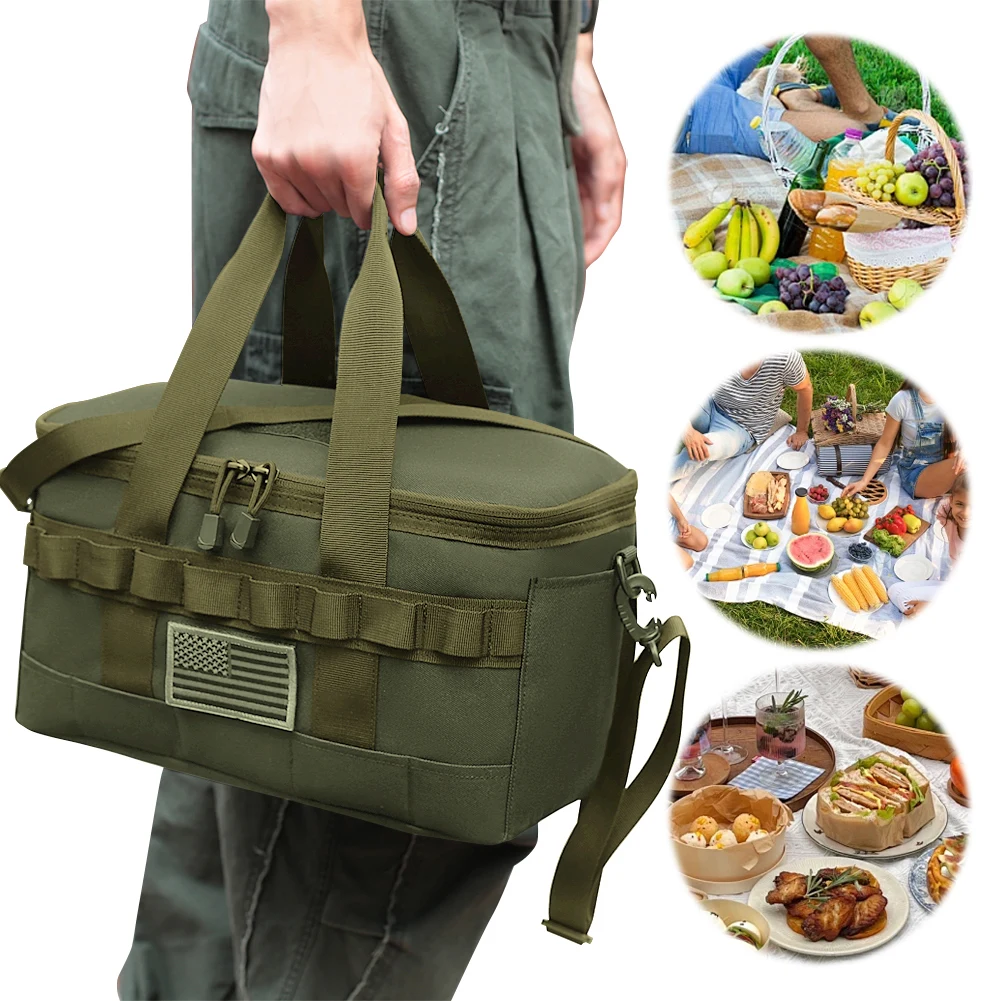 Storage Bag Outdoor Camping Gas Tank Large Capacity Ground Nail Tool Gas Canister Picnic Cookware Utensils Kit