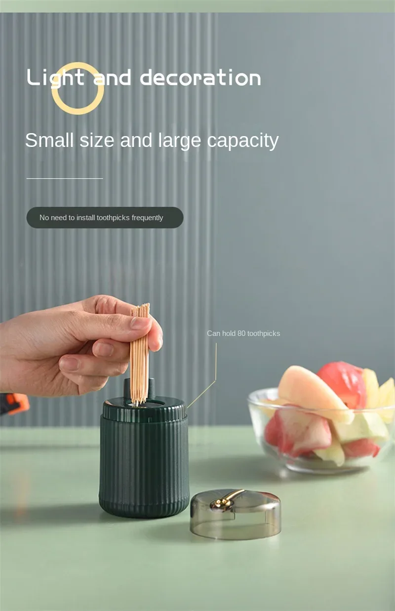 Pop-up Automatic Toothpick Dispenser Portable Plastic Toothpick Holder Container Creative Press  Toothpick Storage Box Organizer