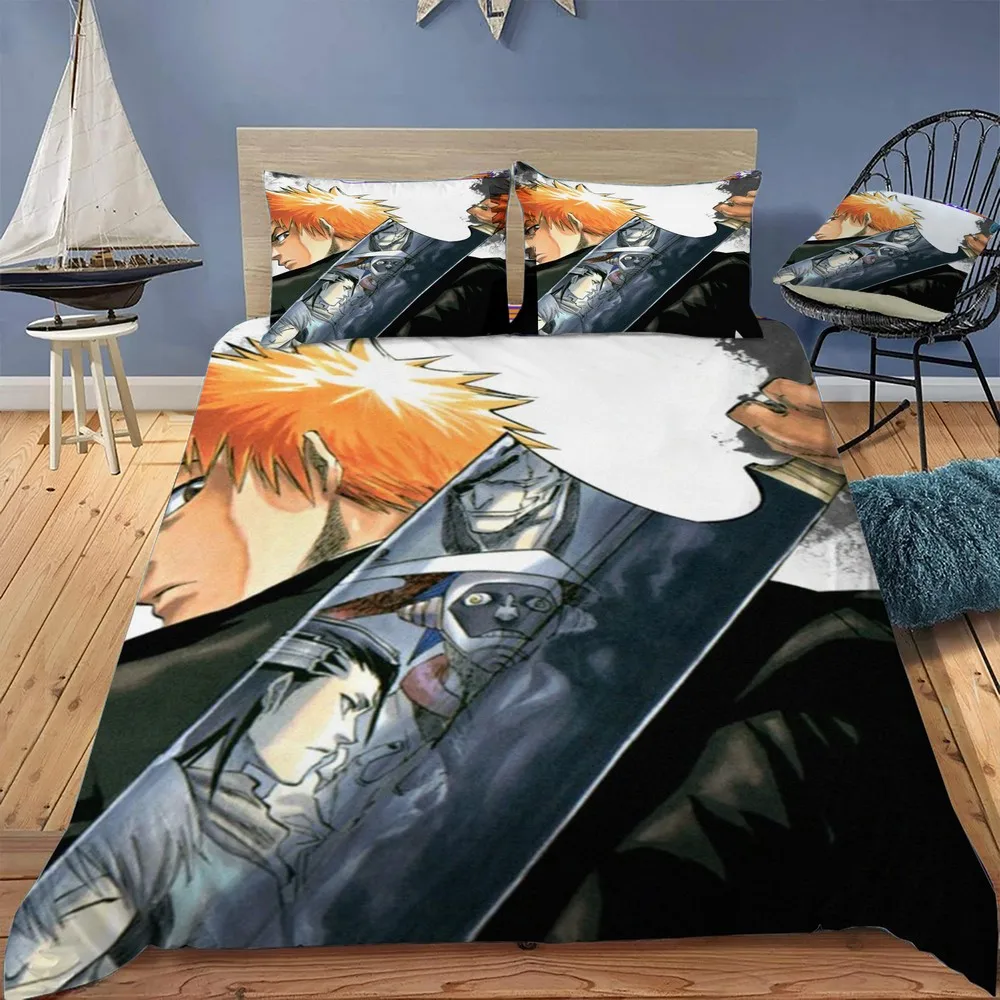 

Anime Bleach Bedding Set Soft Duvet Cover Comfoter Bedding Quilt Cover with Pillowcase Queen King Size Dropshipping
