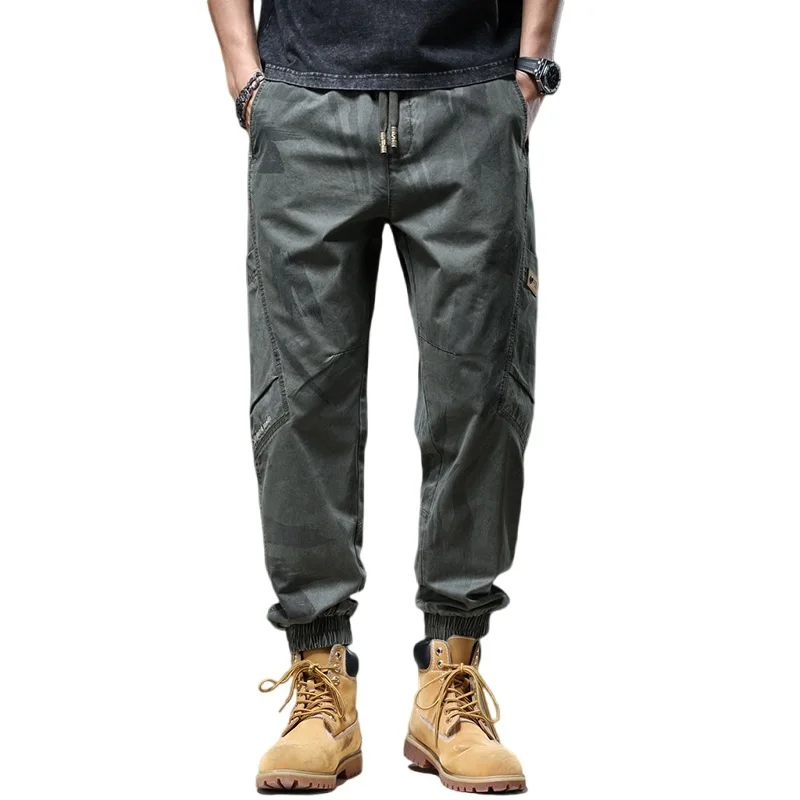 New 2024 Large Pocket American Workwear Casual Pants Men's High-End All-Match Ankle-Length Pants Outdoor Mountaineering Pants