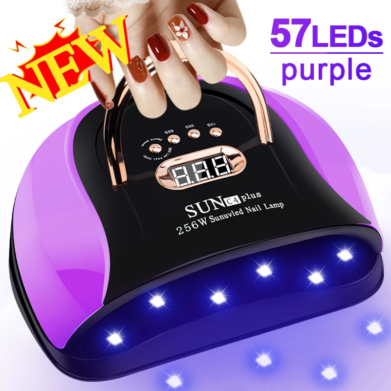 UV LED 네일 램프 젤 네일 라이트 UV 건조기, 빠른 경화 건조 젤 광택제, 4 타이머 자동 센서, 네일 아트 홈 살롱, 57LED 