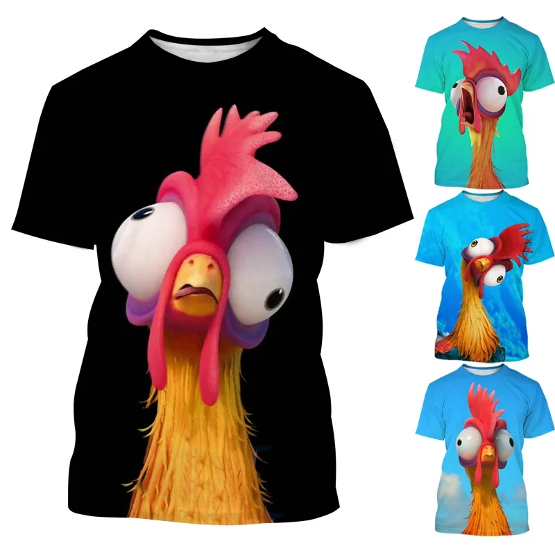 

3D Animal Print T Shirt Men Women Fight Chicken Harajuku Fashion Fun Summer T Shirt Plus Size