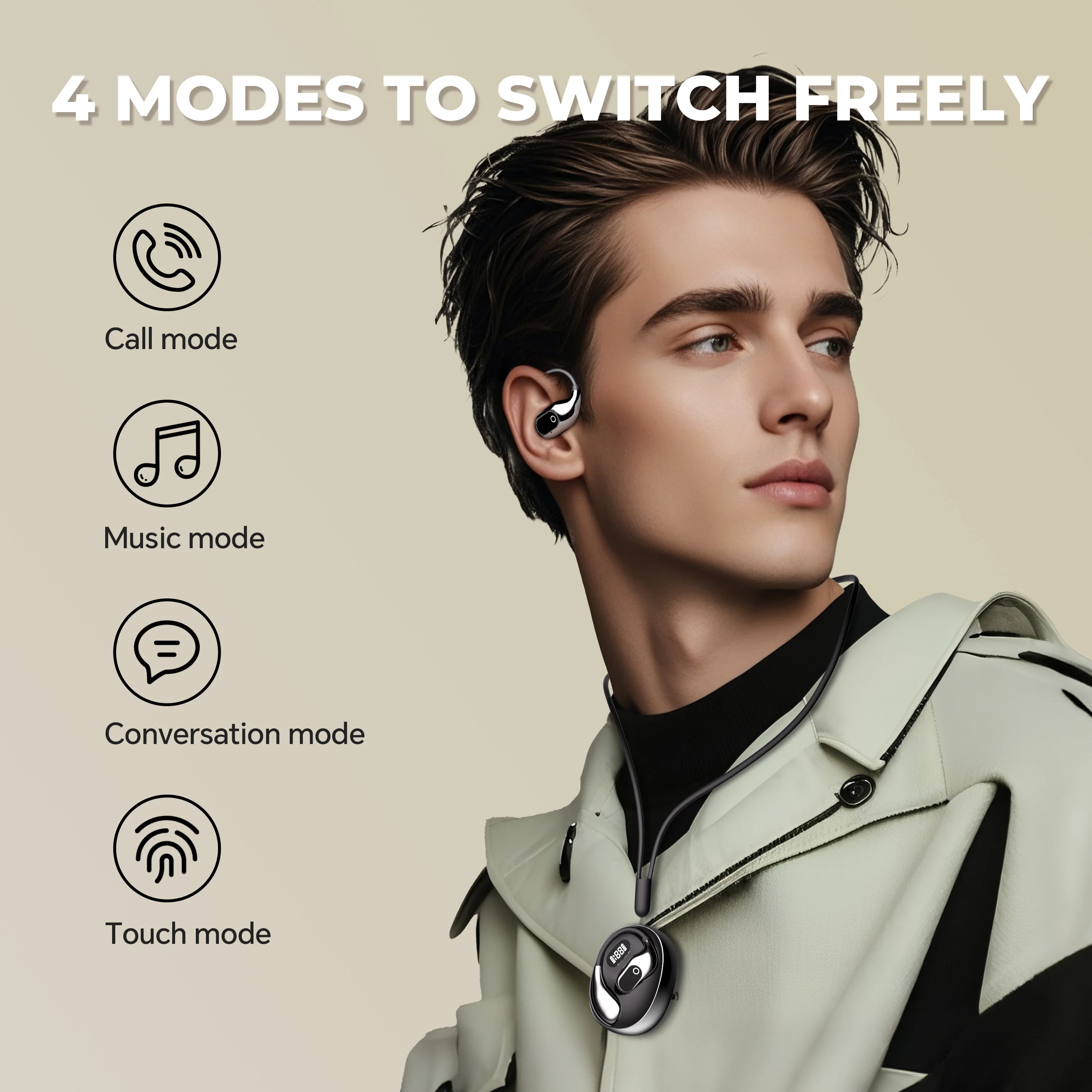 Portable Wireless Bluetooth Earbuds with AI Translator