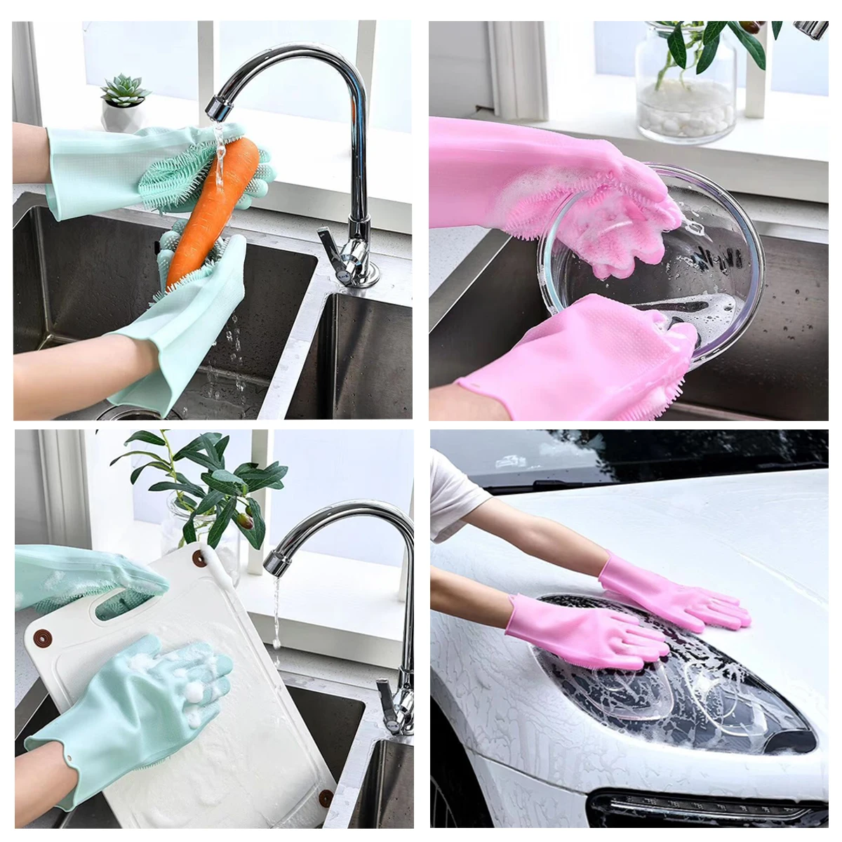 Pet Silicone Bath Glove for Cat Dog Bathing Shampoo Glove Scrubber Magic Dishwashing Cleanner Sponge Silicon Hair Removal