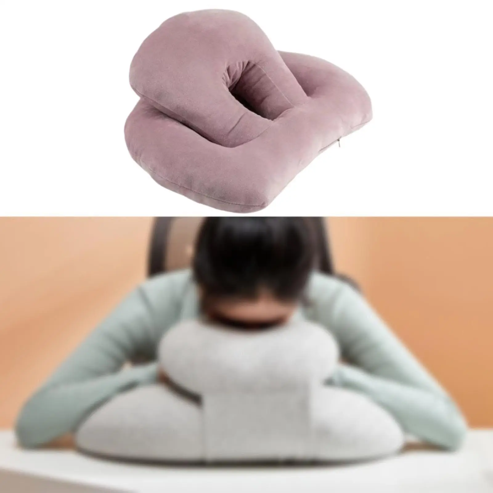 Nap Sleeping Pillow Breathable Ventilation Hole Soft Cushion Face Down Desk Pillow for Office Travel Recliners Library Sleeping 4