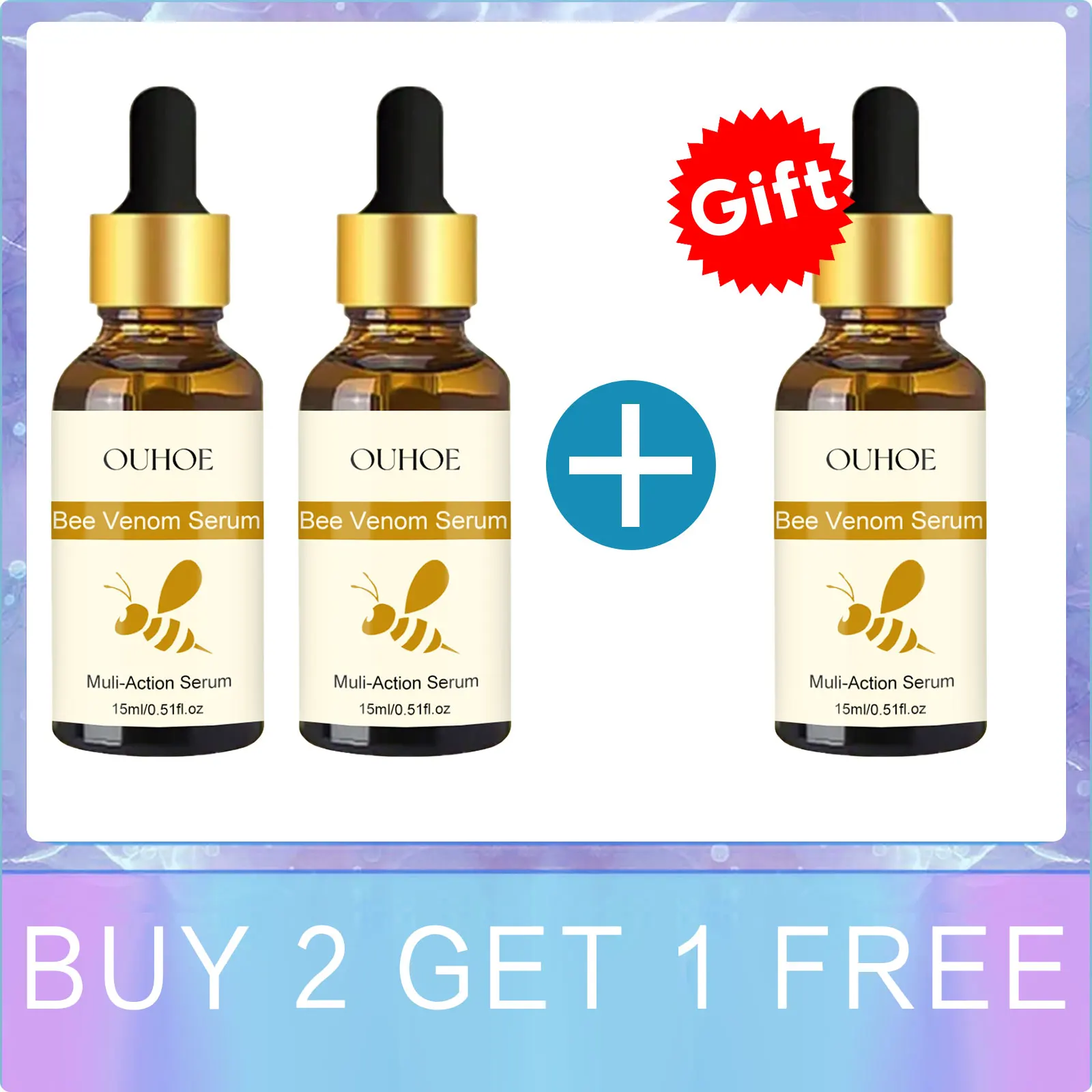 Wrinkle Remover Face Serum Anti Aging Lifting Firming Fade Fine Line Shrink Pores Moisturize Bee Venom Essence Skin Care Product_voghion.com
