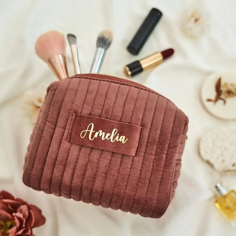 Velvet Makeup Cosmetic Bag Waterproof Travel Toiletry Bag Large Cosmetic Pouch Large Pouch Multifunctional Travel