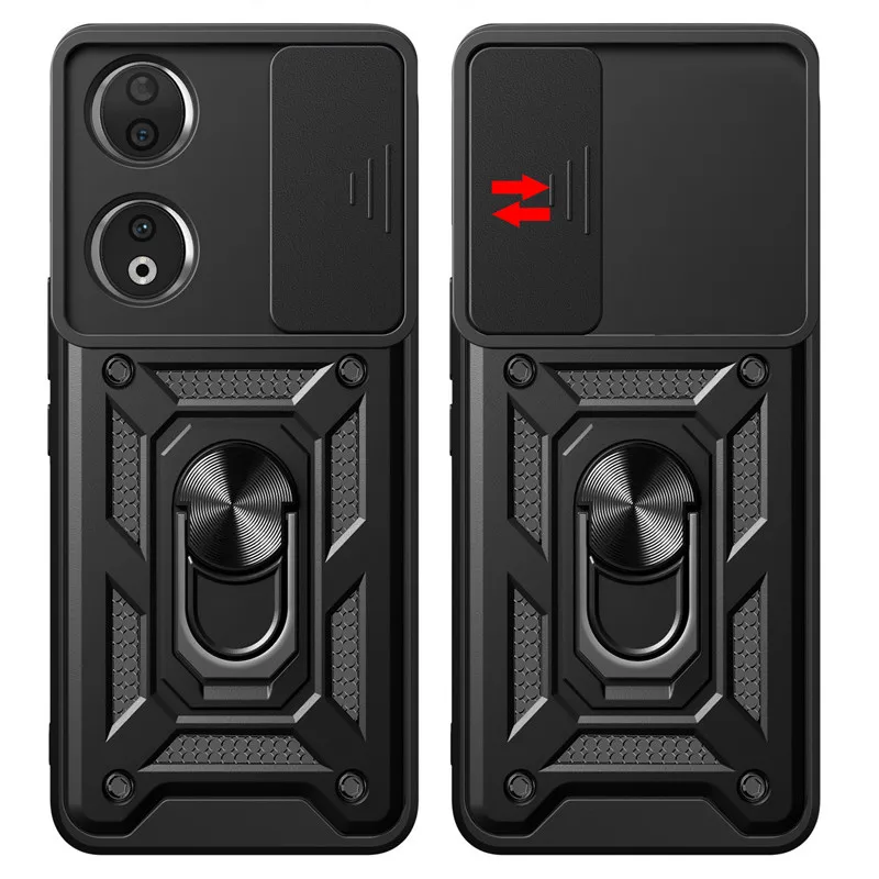 Enhanced Armor Case with Lens Protection and Magnetic Ring Holder
