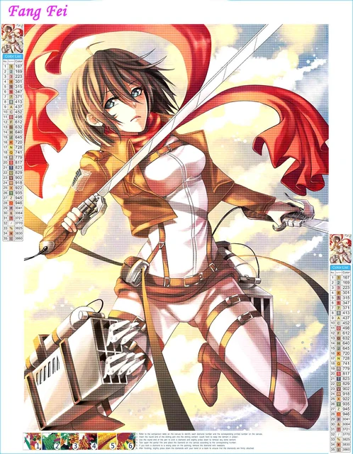 DIY Japanese Anime Diamond Painting Attack on Titan Cross Stitch Embroidery  Picture Art Full Diamond Mosaic Home Decor Art - AliExpress