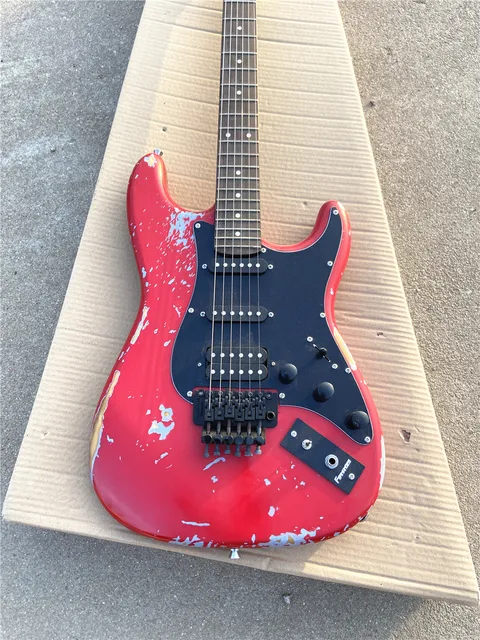FERNANDES⭐️ ロック式トレモロ搭載 エレキギター レッド ブラック FERNANDES⭐️ ロック式トレモロ搭載 エレキギター レッド ブラック