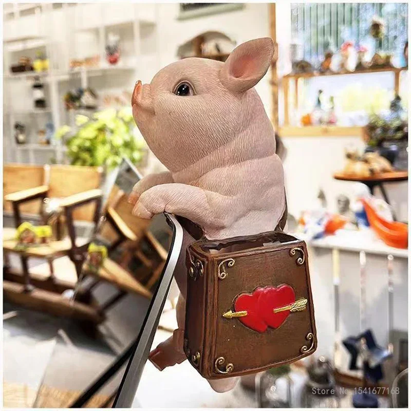 Creative Resin Crafts for Garden Decor, Small Animal Dog Cat, Backpack Sculpture, Villa Pastoral Outdoor Garden Decorations, 1Pc