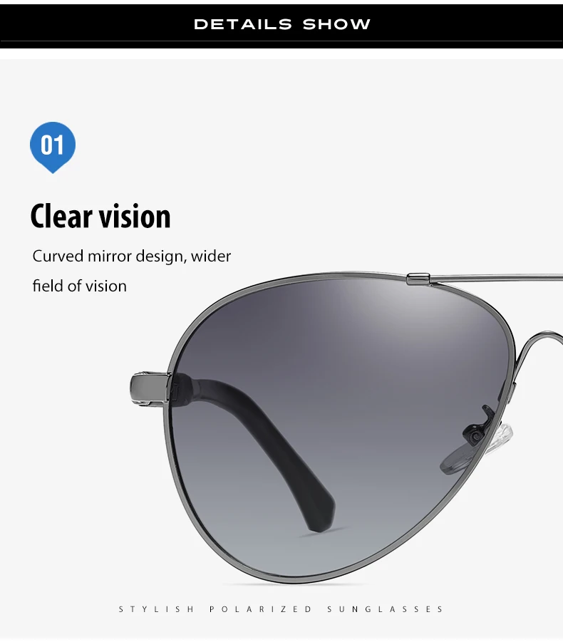 CoolPandas Titanlegierung Luftfahrt-Sonnenbrille für Männer und Frauen, polarisierte photochrome Brille zum Fahren, Angelbrille, Zonnebril – Detail 8