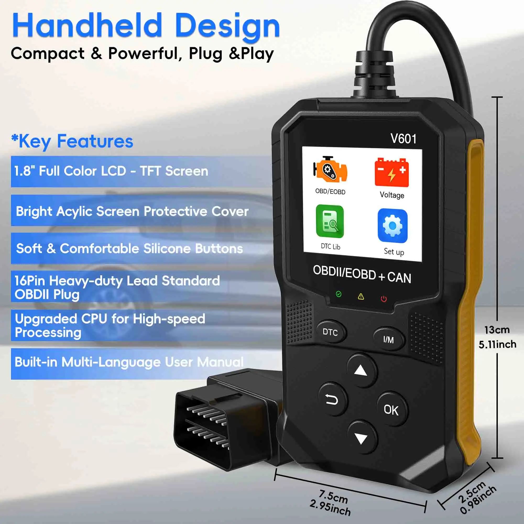 OBD2 Scanner Diagnostic Tool, Auto Check Engine Code Reader With Reset & 35901 DTCs, Enhanced OBDII/EOBD Car Scan Tools 2