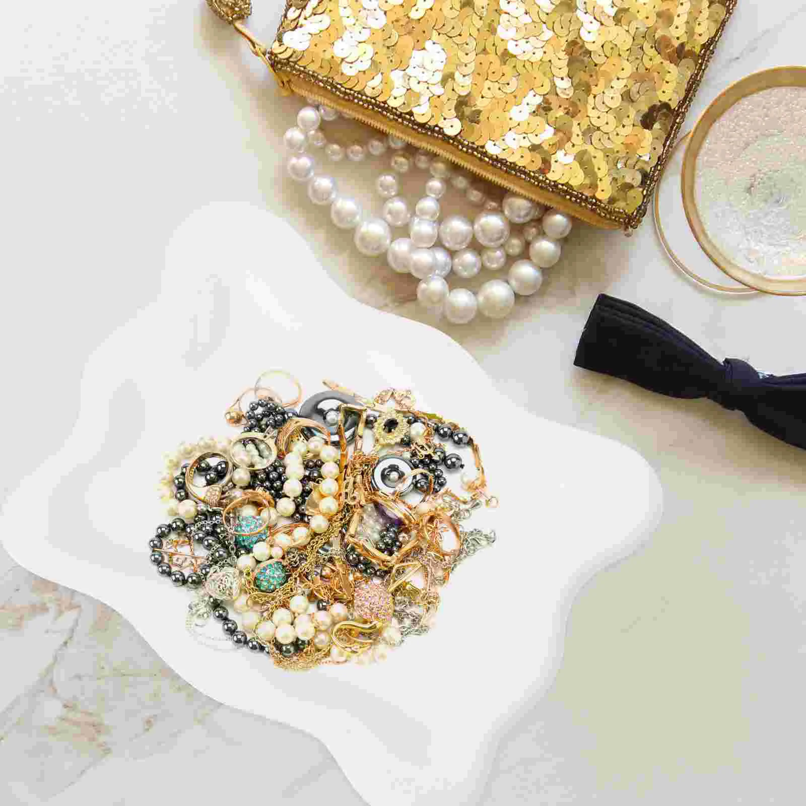 

Display Shelf Rings Tray For Jewelry Home+decor Decorative Dish Trinket Storage Plate Plaster Organizer